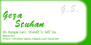 geza stuhan business card